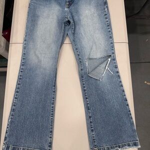 Maurices Blue Flare Wide Leg Jeans